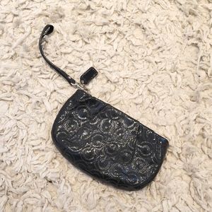 Black Patent Coach wristlet